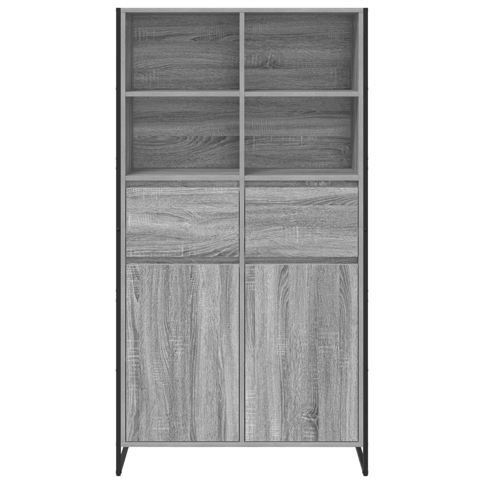 vidaXL Sideboard 2 pcs Graues Sonoma 81 x 36 x 150.5 cm Holzwerkstoff