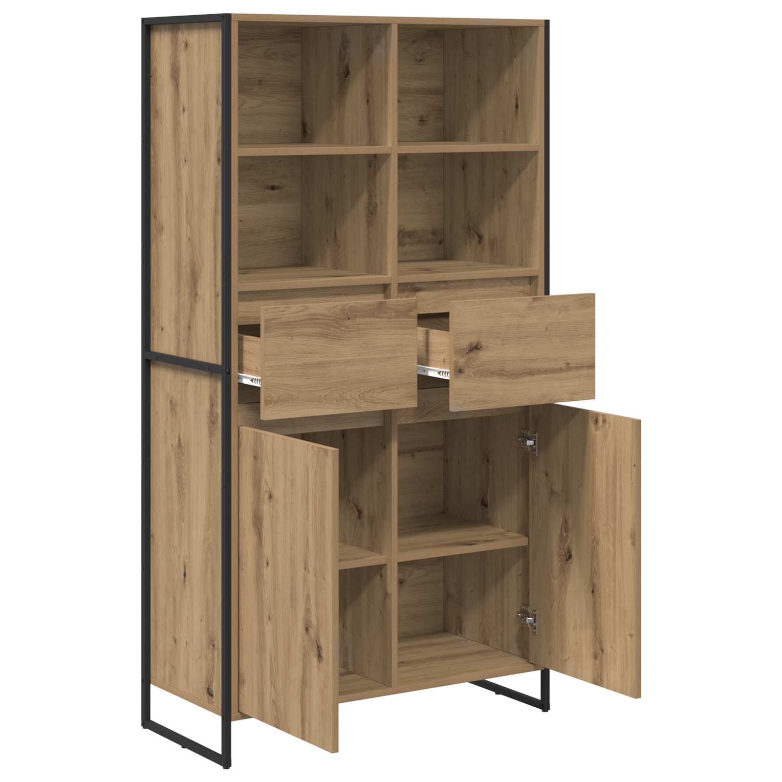 vidaXL Sideboard 2 pcs Kunsthandwerk Eiche 81 x 36 x 150.5 cm
