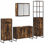 vidaXL Badezimmermöbel-Set mit Regal Geräucherte Eiche Holzwerkstoff