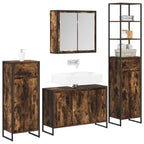 vidaXL Badezimmermöbel-Set mit Regal Geräucherte Eiche Holzwerkstoff