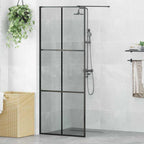 vidaXL Walk-in Duschwand Schwarz 80 x 195 cm Gehärtetes Glas