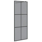 vidaXL Walk-in Duschwand Schwarz 80 x 195 cm Gehärtetes Glas