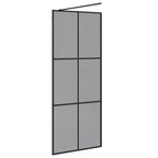 vidaXL Walk-in Duschwand Schwarz 80 x 195 cm Gehärtetes Glas