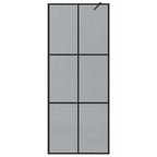 vidaXL Walk-in Duschwand Schwarz 80 x 195 cm Gehärtetes Glas