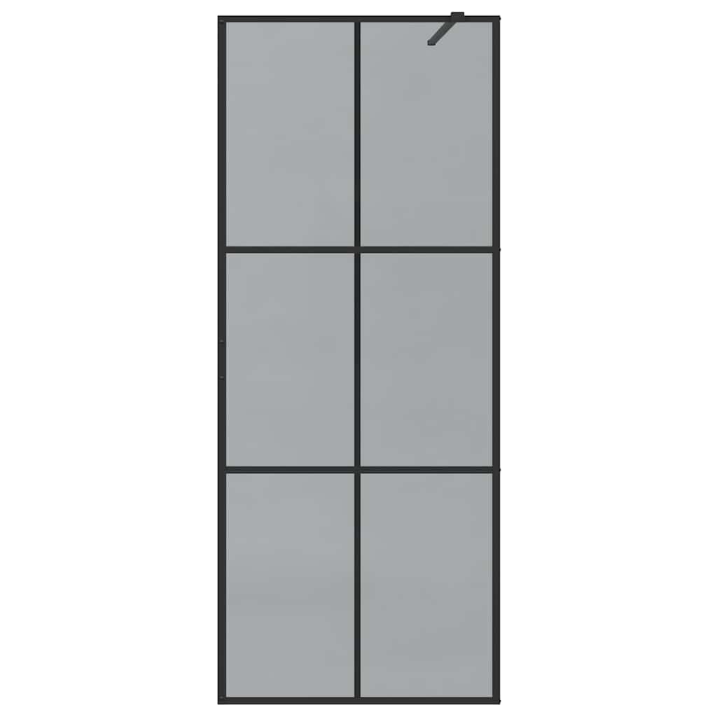 vidaXL Walk-in Duschwand Schwarz 80 x 195 cm Gehärtetes Glas
