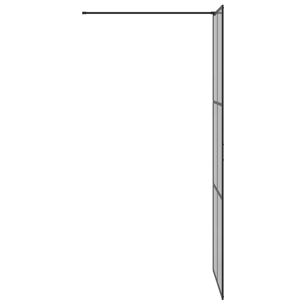 vidaXL Walk-in Duschwand Schwarz 80 x 195 cm Gehärtetes Glas
