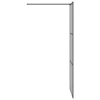 vidaXL Walk-in Duschwand Schwarz 80 x 195 cm Gehärtetes Glas