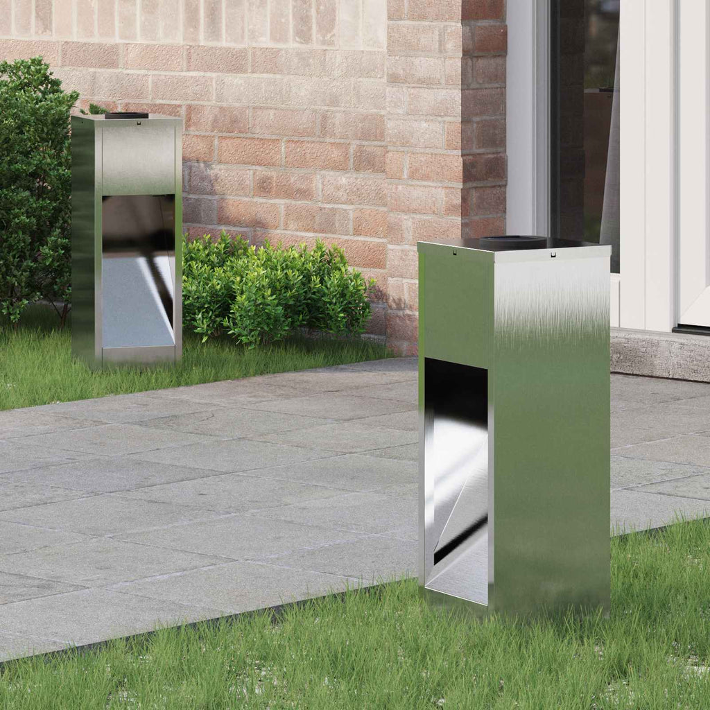 vidaXL Solar LED Wegeleuchte 2 pcs Silber Edelstahl