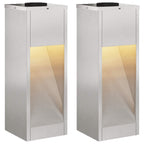 vidaXL Solar LED Wegeleuchte 2 pcs Silber Edelstahl