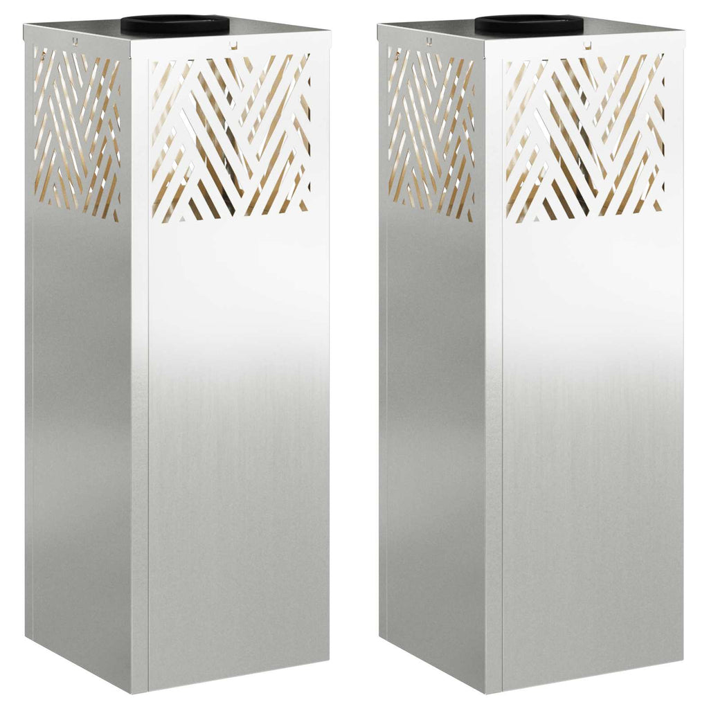 vidaXL Solar LED Weg Licht 2 pcs Silber Galvanisiert