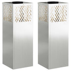 vidaXL Solar LED Weg Licht 2 pcs Silber Galvanisiert