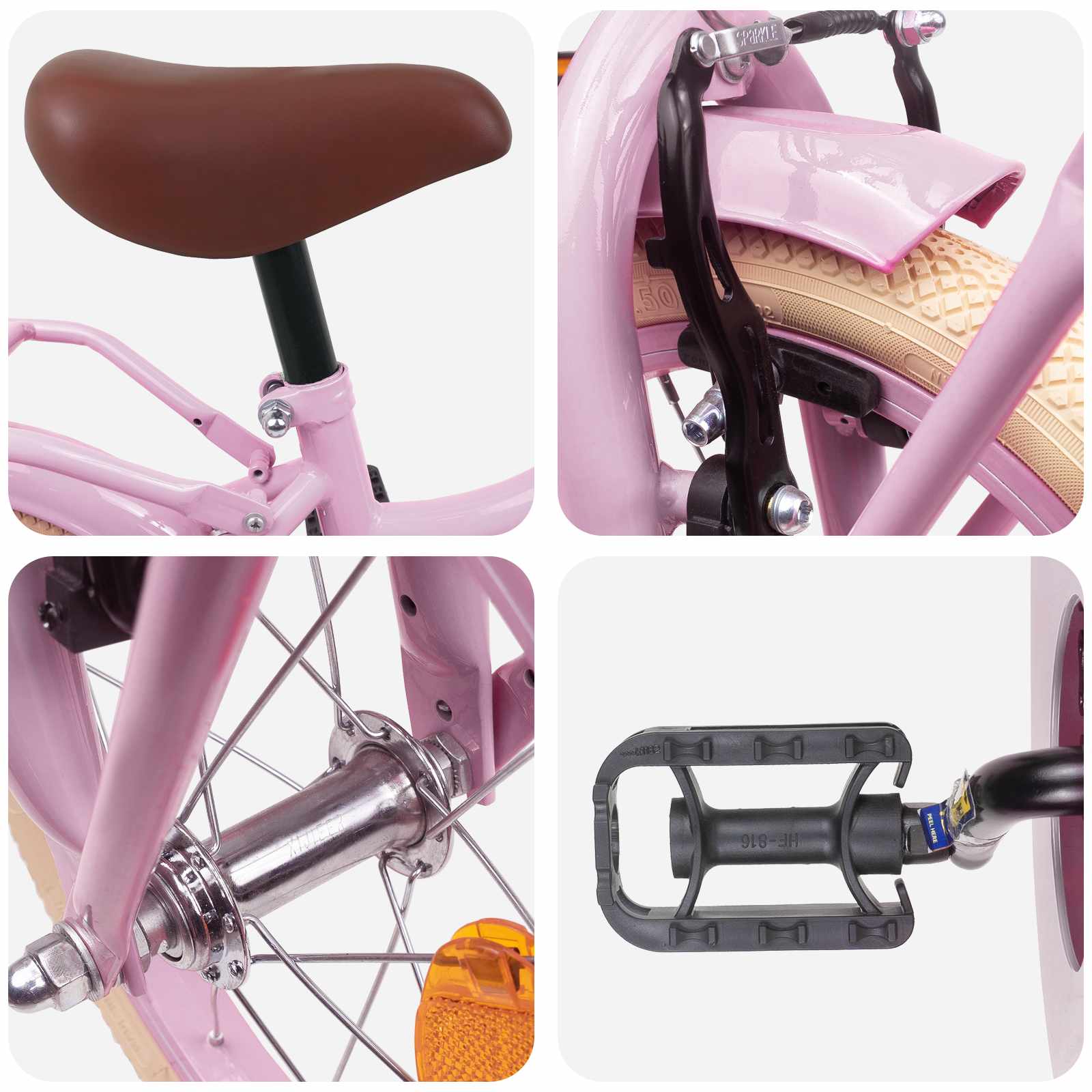 vidaXL Kinderfahrrad 14 Zoll für 3-5 Jahre alt Hellrosa