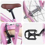 vidaXL Kinderfahrrad 18 Zoll für 5-7 Jahre alt Hellrosa