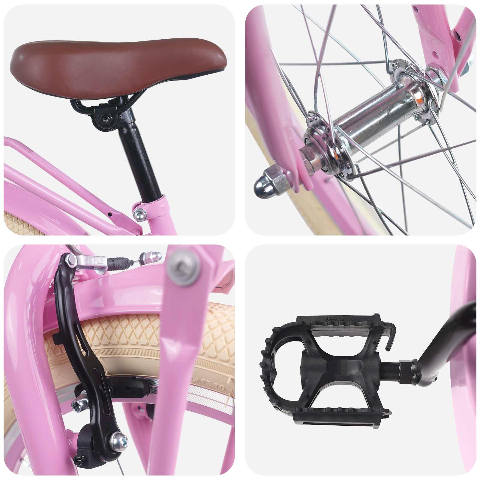 vidaXL Kinderfahrrad 18 Zoll für 5-7 Jahre alt Hellrosa