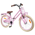 vidaXL Kinderfahrrad 18 Zoll für 5-7 Jahre alt Hellrosa