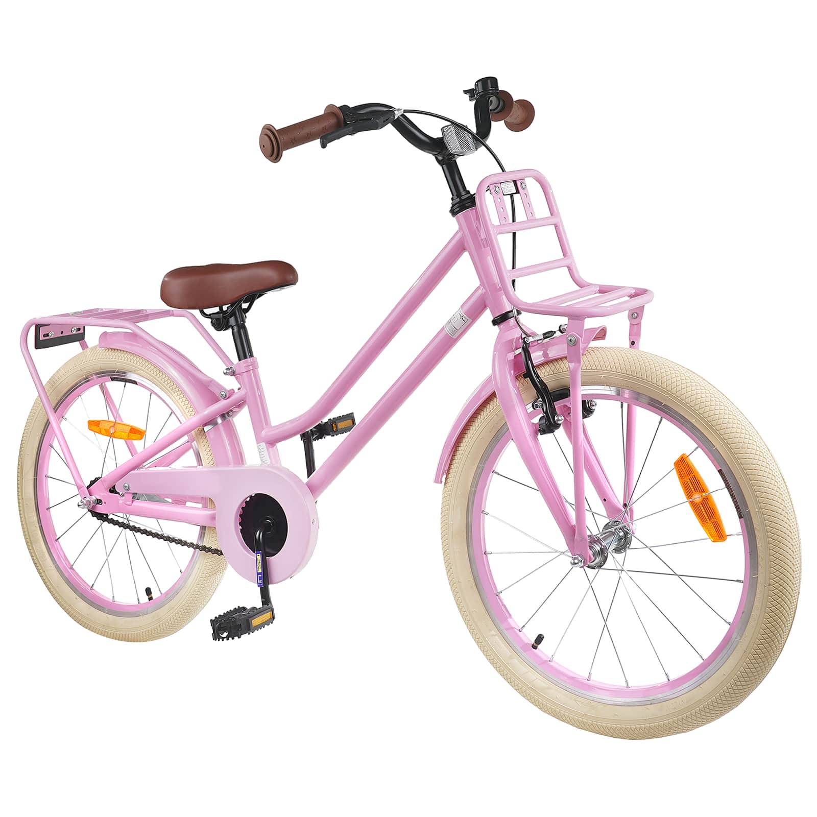 vidaXL Kinderfahrrad 18 Zoll für 5-7 Jahre alt Hellrosa