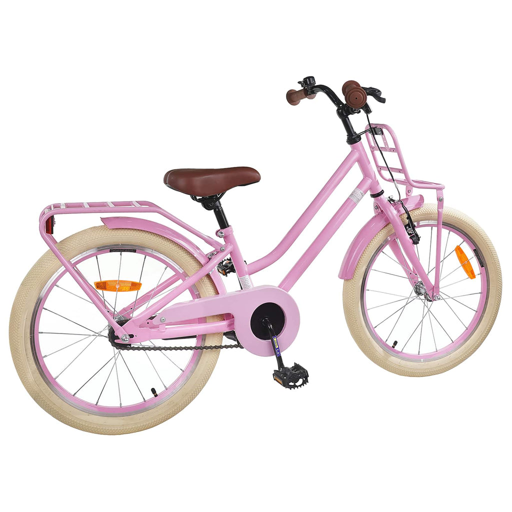 vidaXL Kinderfahrrad 18 Zoll für 5-7 Jahre alt Hellrosa