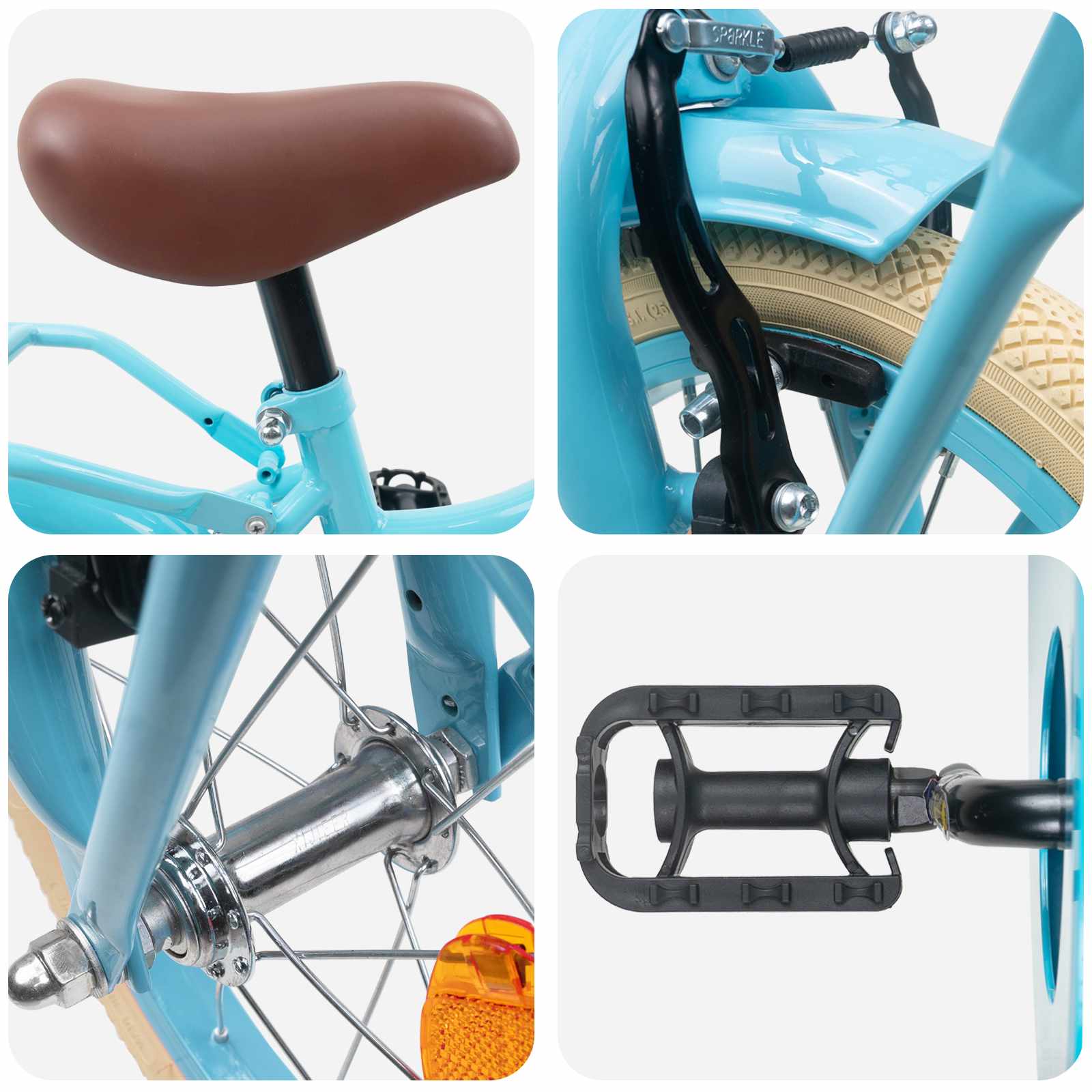 vidaXL Kinderfahrrad 14 Zoll für 3-5 Jahre alt Himmelblau