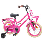 vidaXL Kinderfahrrad 14 Zoll für 3-5 Jahre alt Dunkelrosa