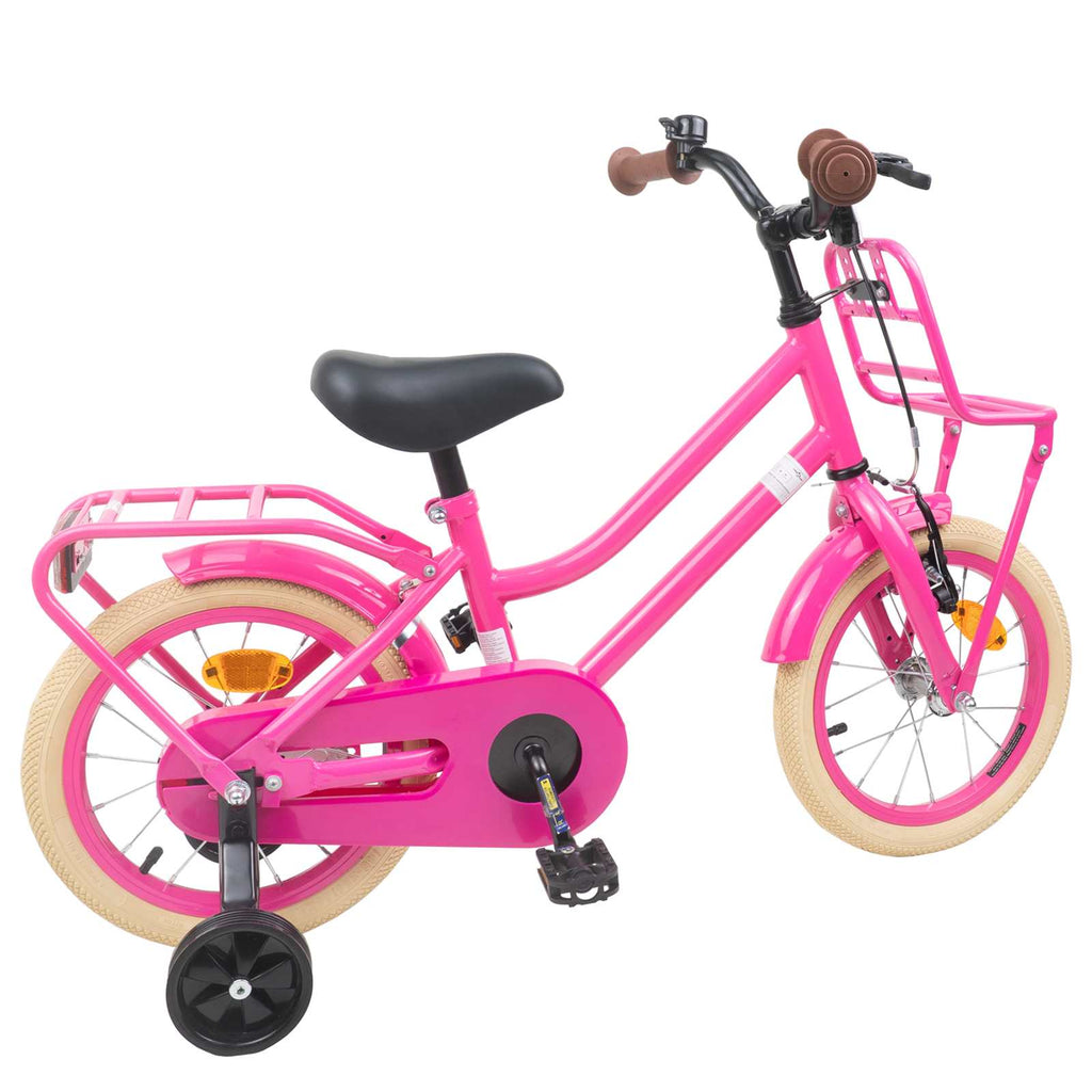 vidaXL Kinderfahrrad 14 Zoll für 3-5 Jahre alt Dunkelrosa