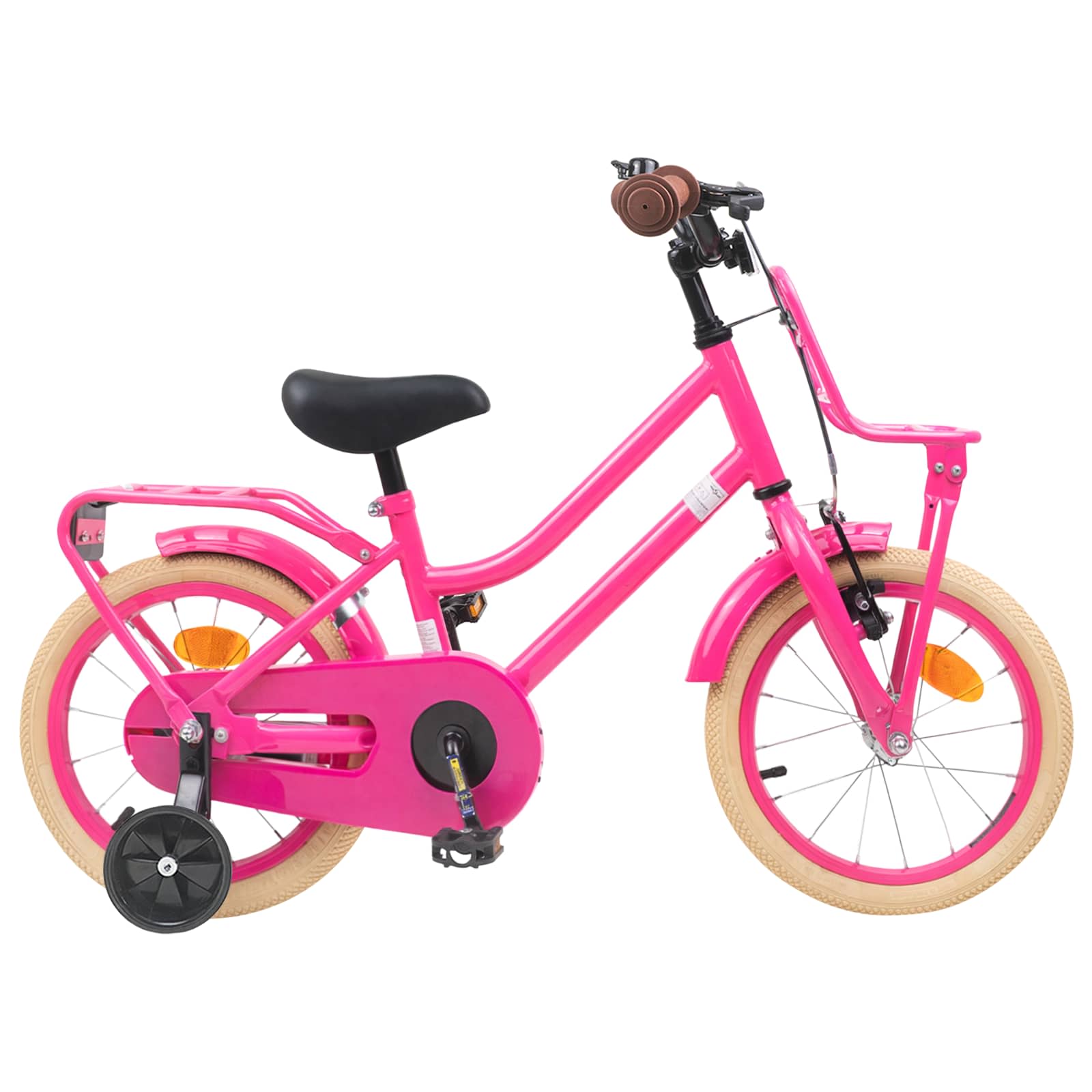 vidaXL Kinderfahrrad 14 Zoll für 3-5 Jahre alt Dunkelrosa