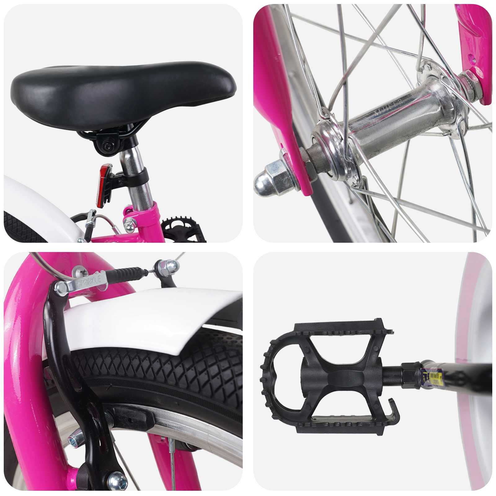 vidaXL Kinderfahrrad 24 Zoll für 8-12 Jahre alt Pink Weiß