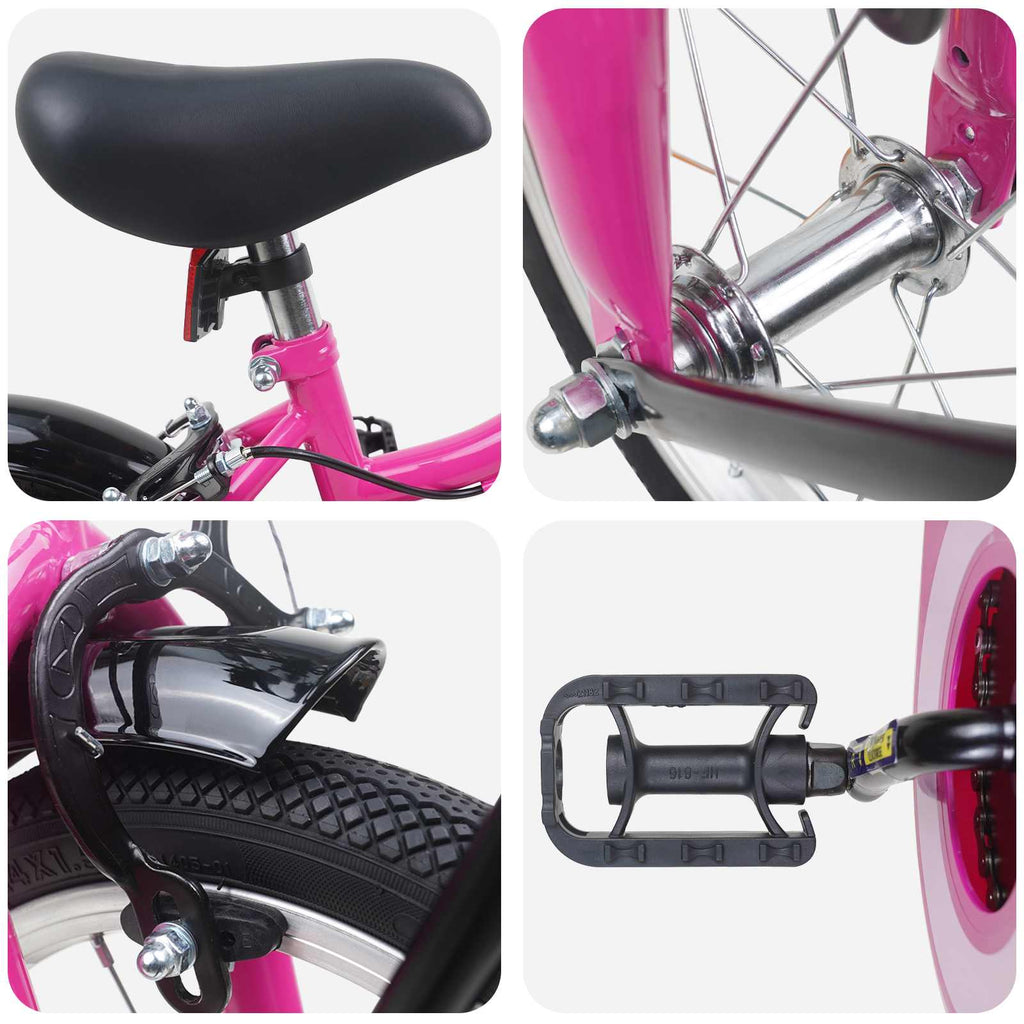 vidaXL Kinderfahrrad 12 Zoll für 2-4 Jahre alt Rosa und Schwarz