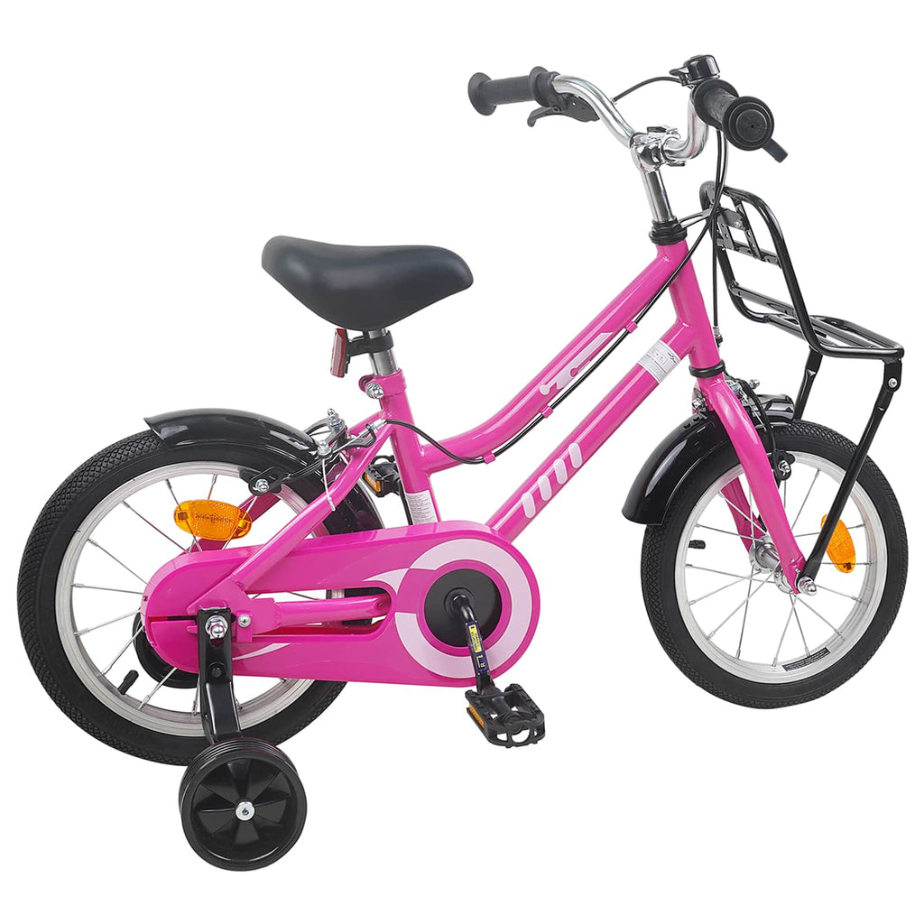 vidaXL Kinderfahrrad 12 Zoll für 2-4 Jahre alt Rosa und Schwarz