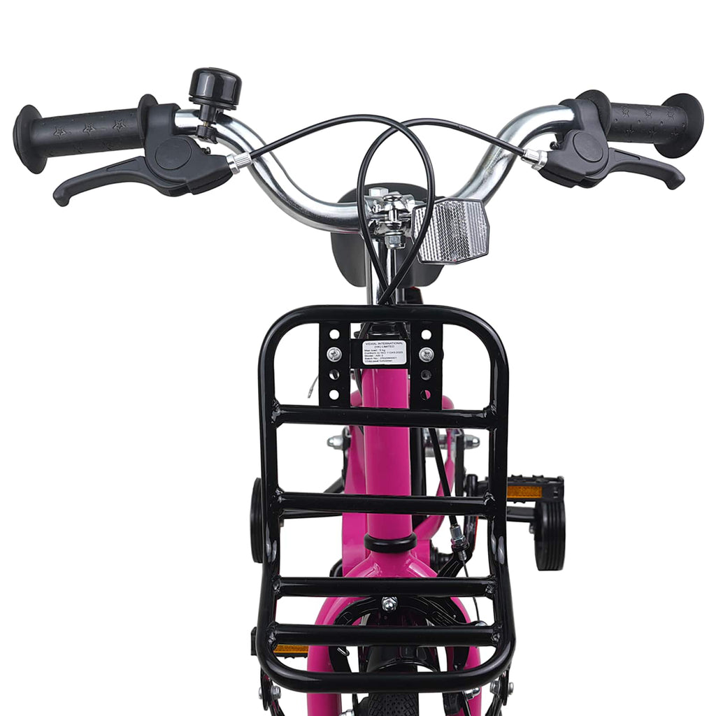 vidaXL Kinderfahrrad 14 Zoll für 3-5 Jahre alt Rosa und Schwarz