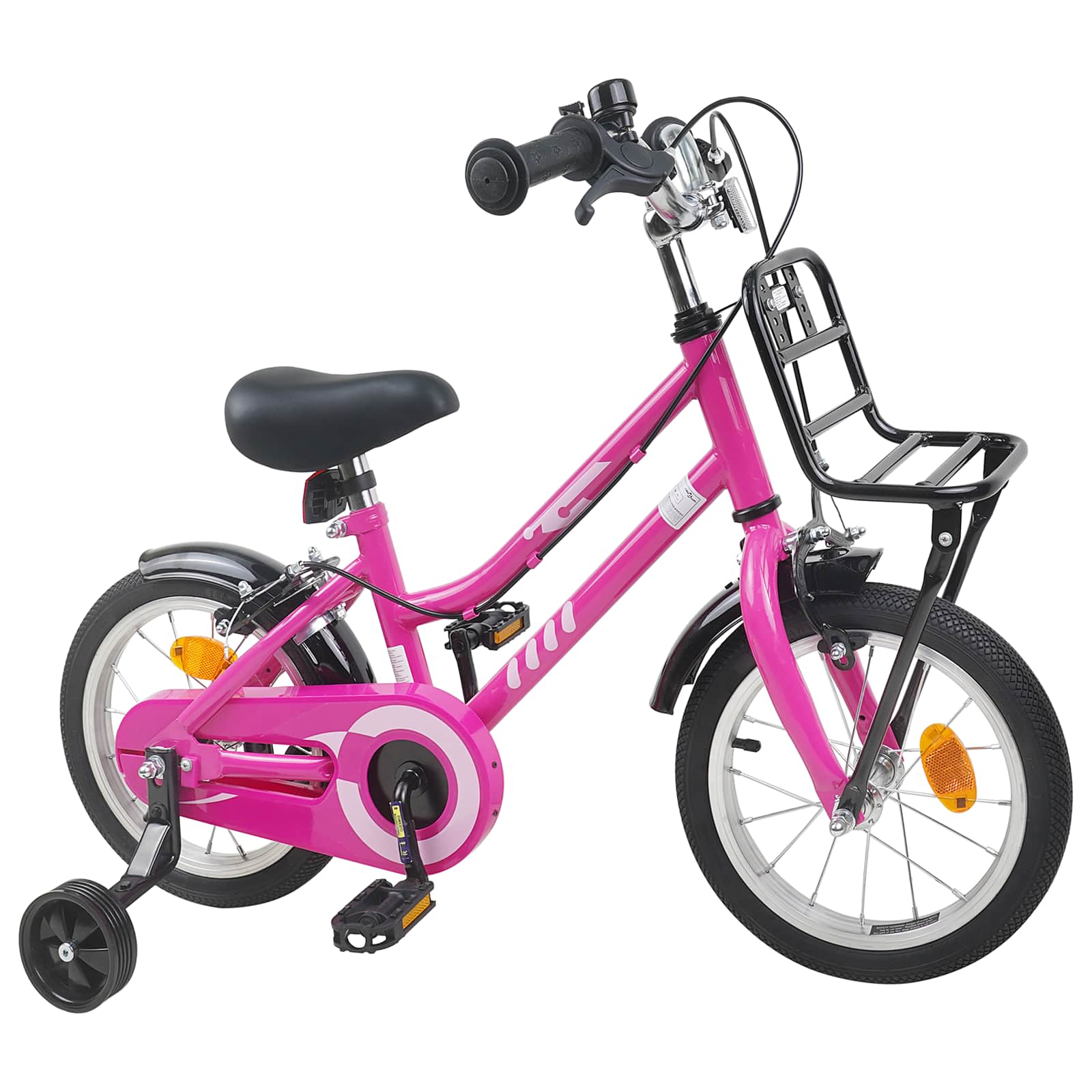 vidaXL Kinderfahrrad 14 Zoll für 3-5 Jahre alt Rosa und Schwarz