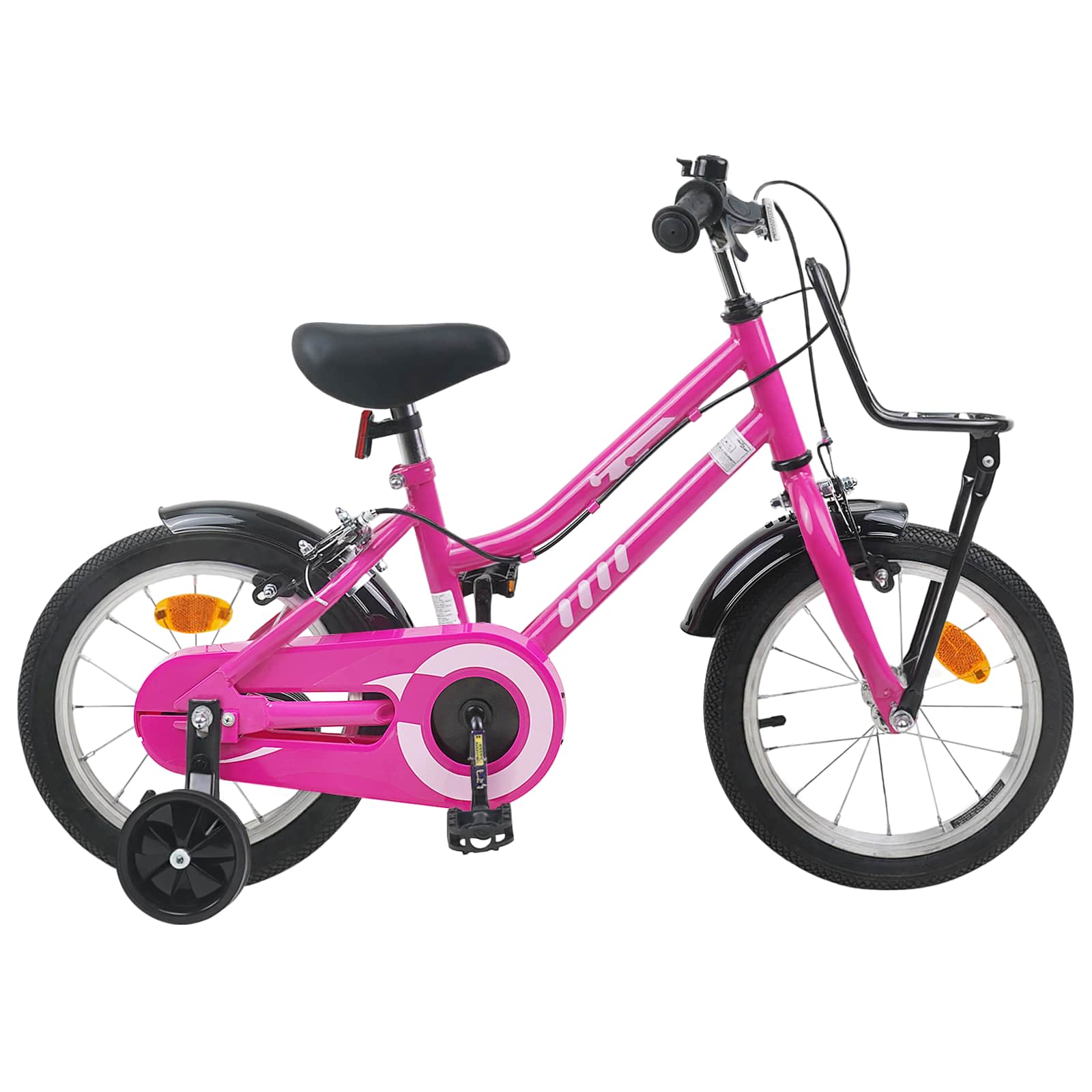 vidaXL Kinderfahrrad 16 Zoll für 4-6 Jahre alt Rosa und Schwarz