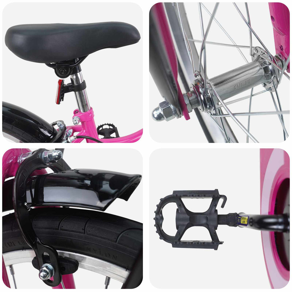 vidaXL Kinderfahrrad 18 Zoll für 5-7 Jahre alt Rosa und Schwarz