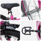 vidaXL Kinderfahrrad 18 Zoll für 5-7 Jahre alt Rosa und Schwarz