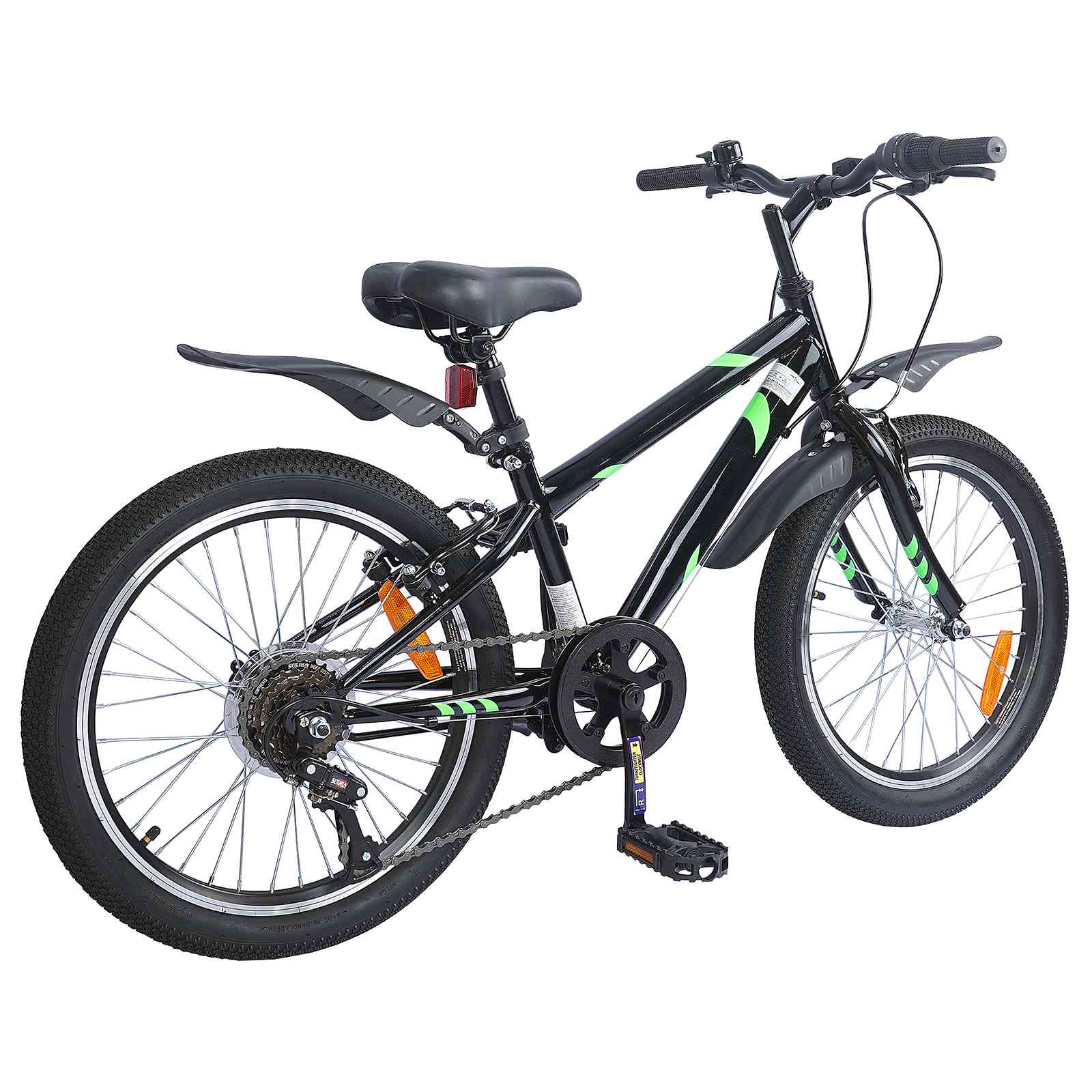 vidaXL Kinderfahrrad 20 Zoll 6-Speed für 6-11 Jahre alt Schwarz