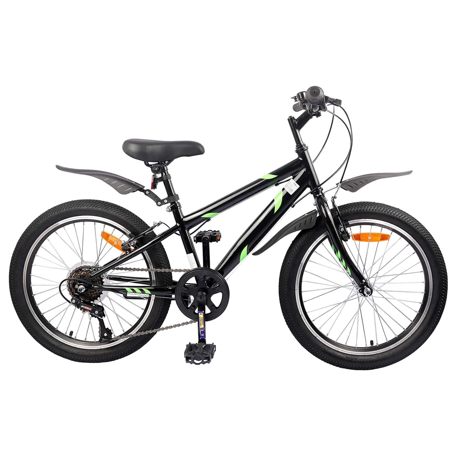 vidaXL Kinderfahrrad 20 Zoll 6-Speed für 6-11 Jahre alt Schwarz