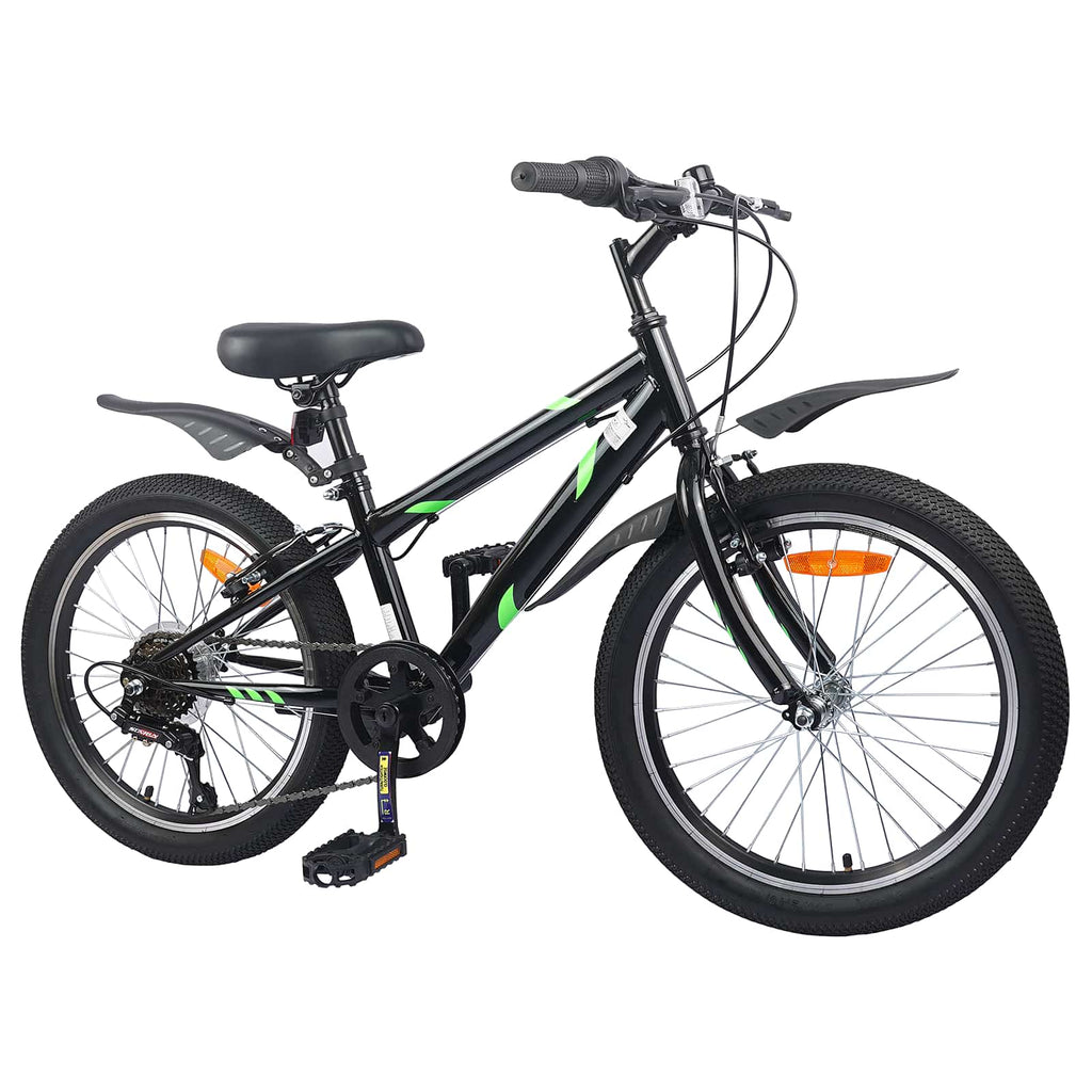 vidaXL Kinderfahrrad 24 Zoll 6-Speed für 8-12 Jahre alt Schwarz