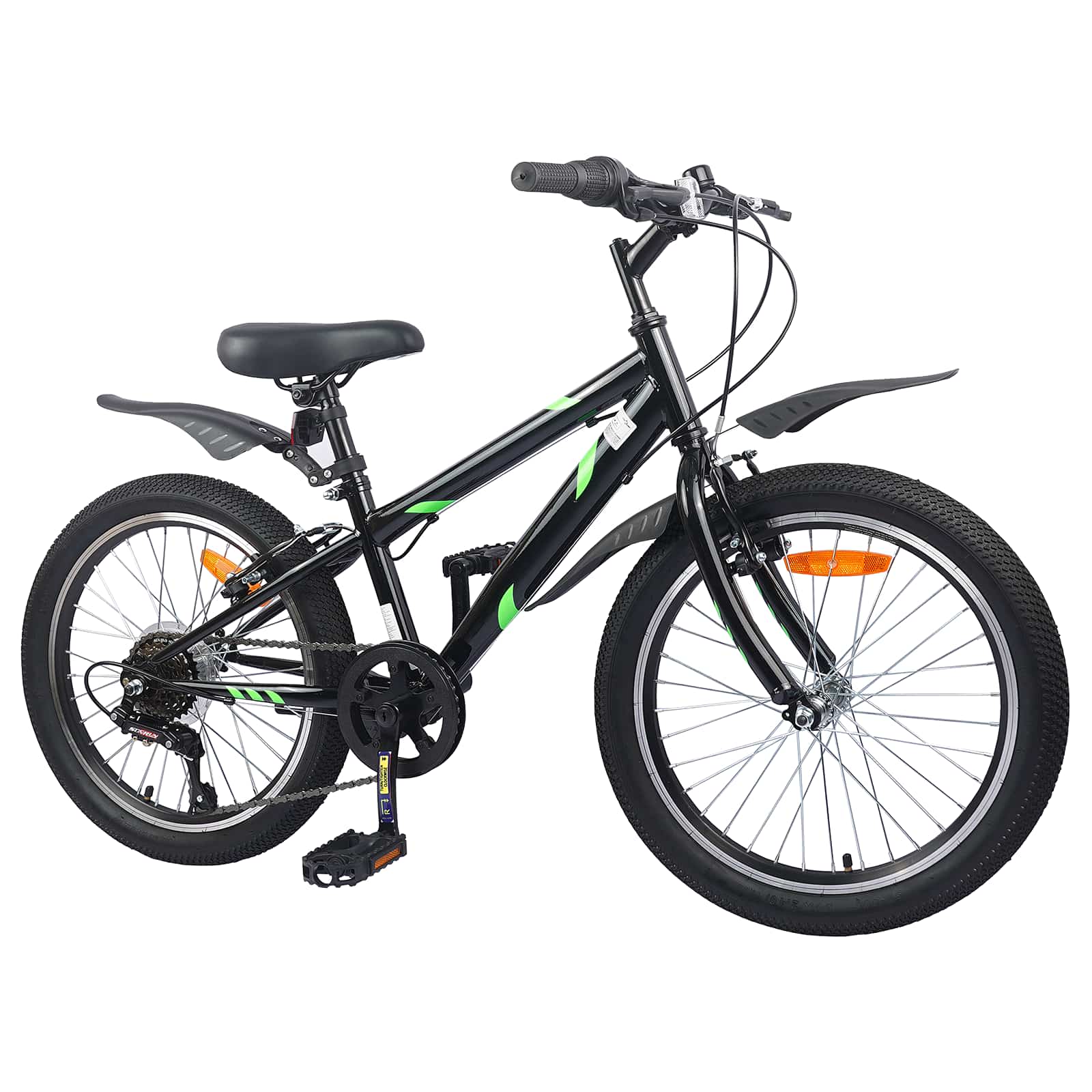 vidaXL Kinderfahrrad 24 Zoll 6-Speed für 8-12 Jahre alt Schwarz