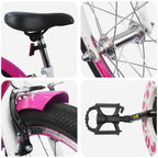 vidaXL Kinderfahrrad Mit Stützrädern 18 Zoll für 5-7 Jahre alt Rosa