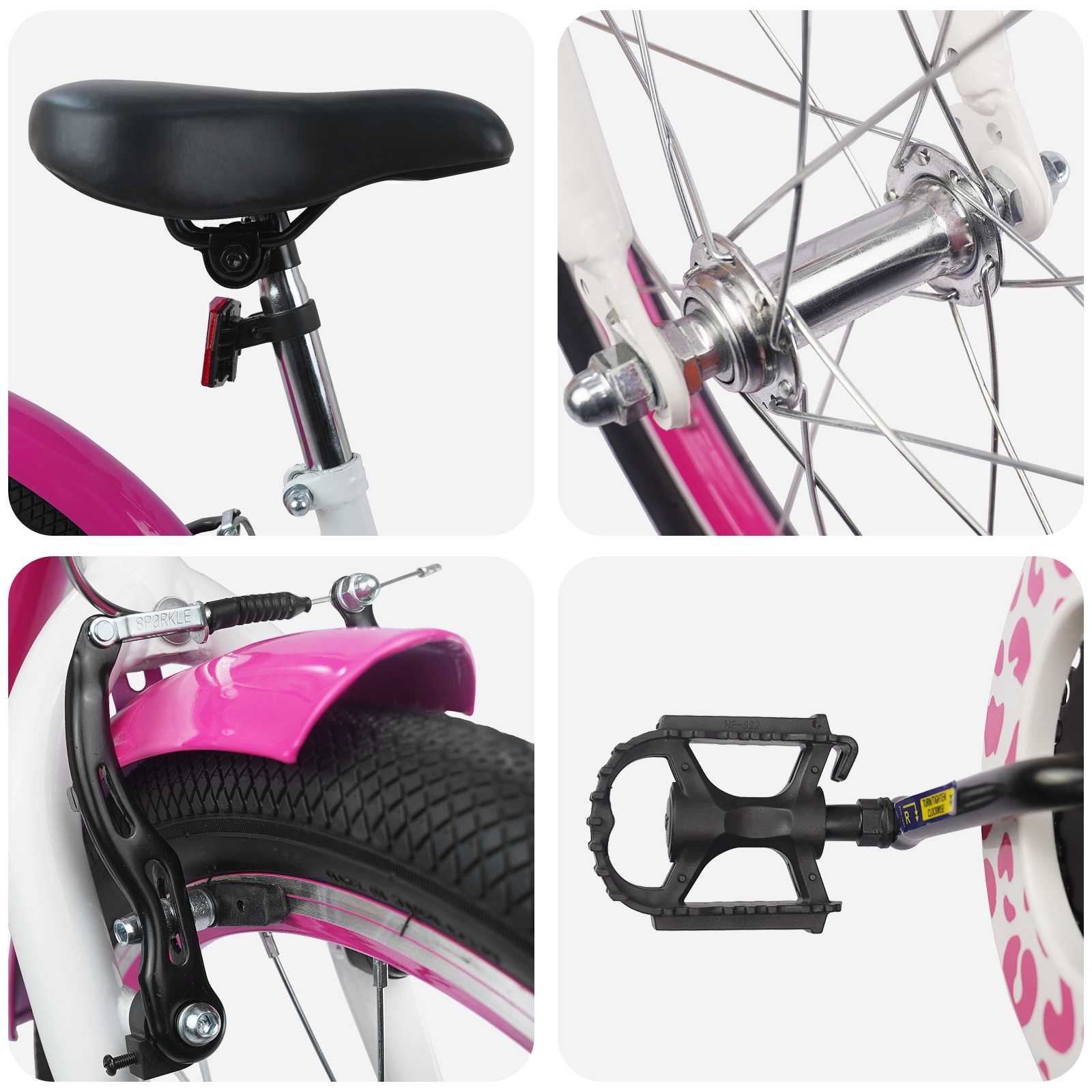 vidaXL Kinderfahrrad Mit Stützrädern 18 Zoll für 5-7 Jahre alt Rosa