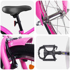 vidaXL Kinderfahrrad 22 Zoll für 7-12 Jahre alt Dunkelrosa