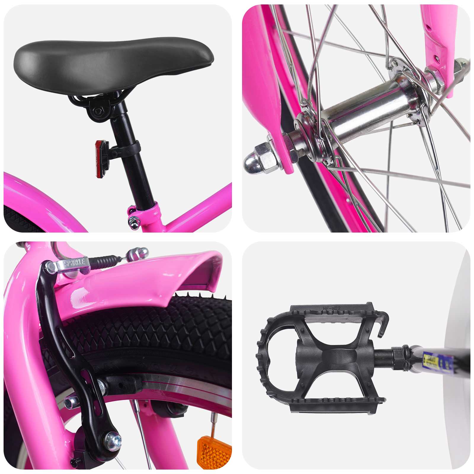vidaXL Kinderfahrrad 22 Zoll für 7-12 Jahre alt Dunkelrosa
