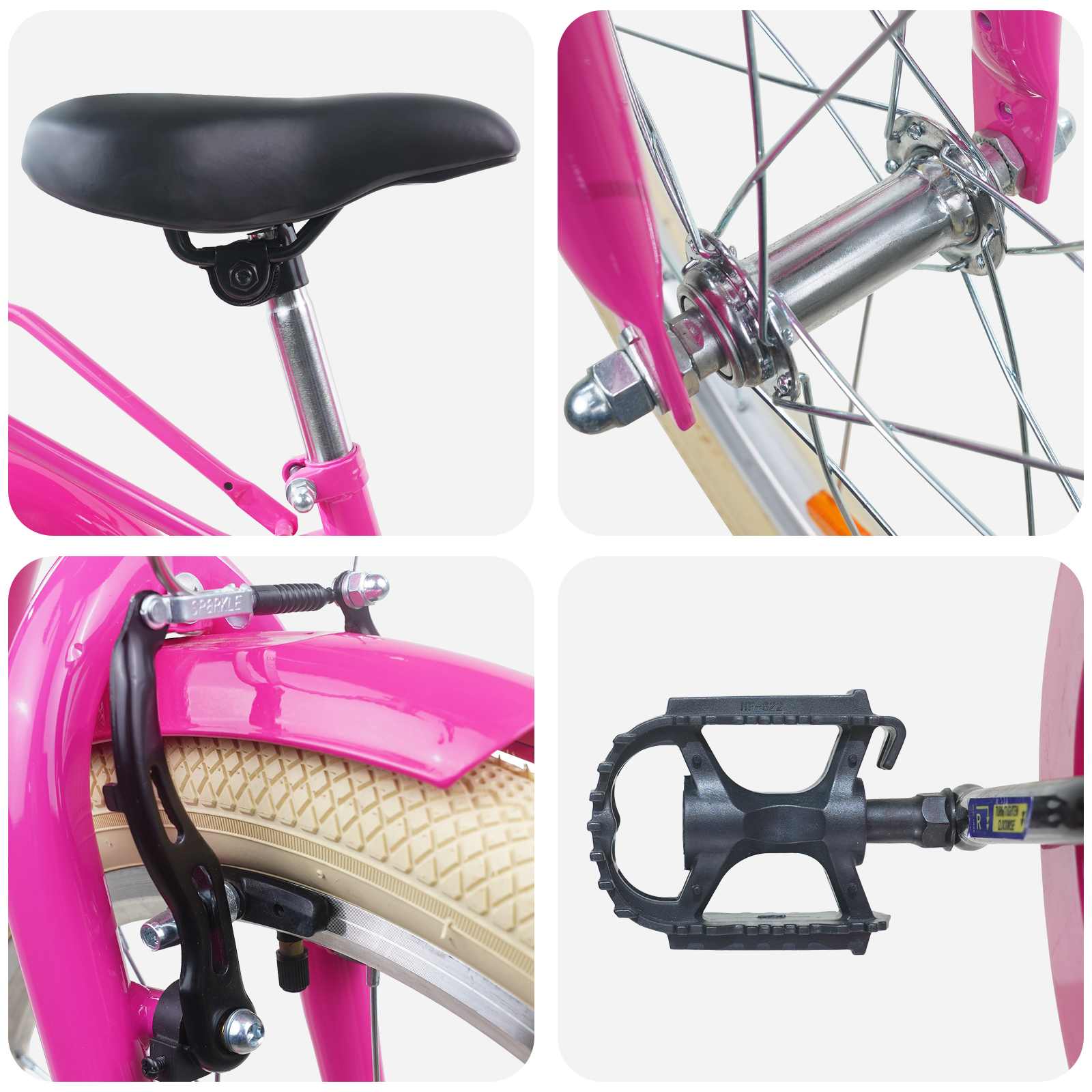 vidaXL Kinderfahrrad 24 Zoll für 8-12 Jahre alt Dunkelrosa