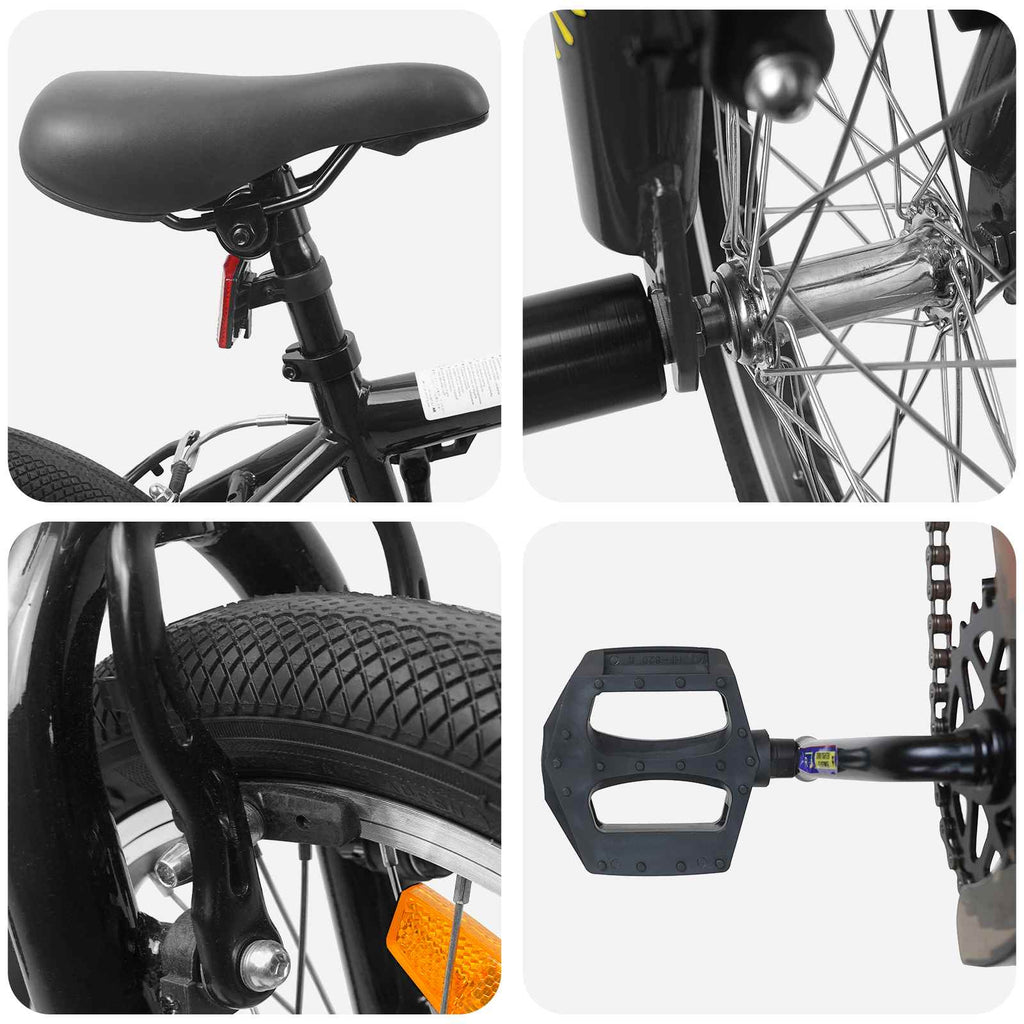 vidaXL BMX Rad 20 Zoll für über 9 Jahre alt Schwarz