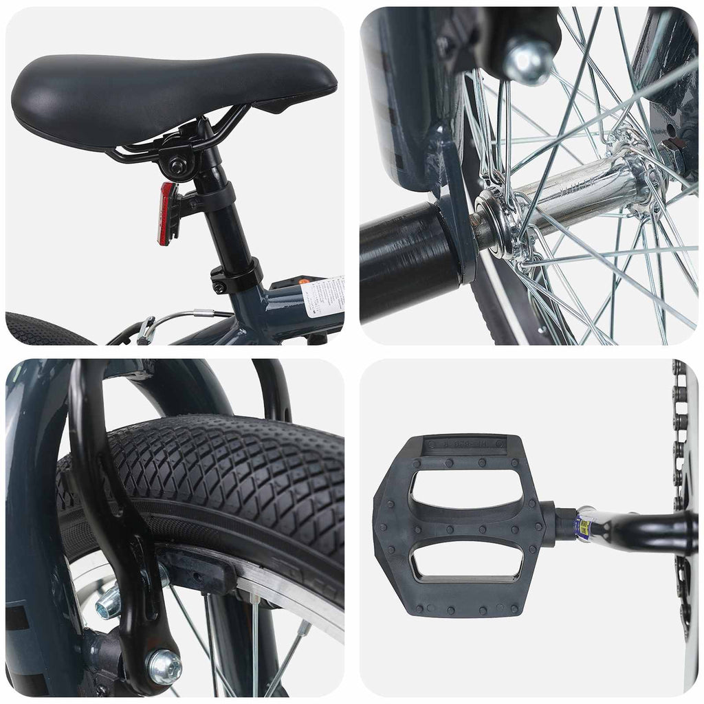 vidaXL BMX Rad 16 Zoll für 5-8 Jahre alt Dunkelgrau