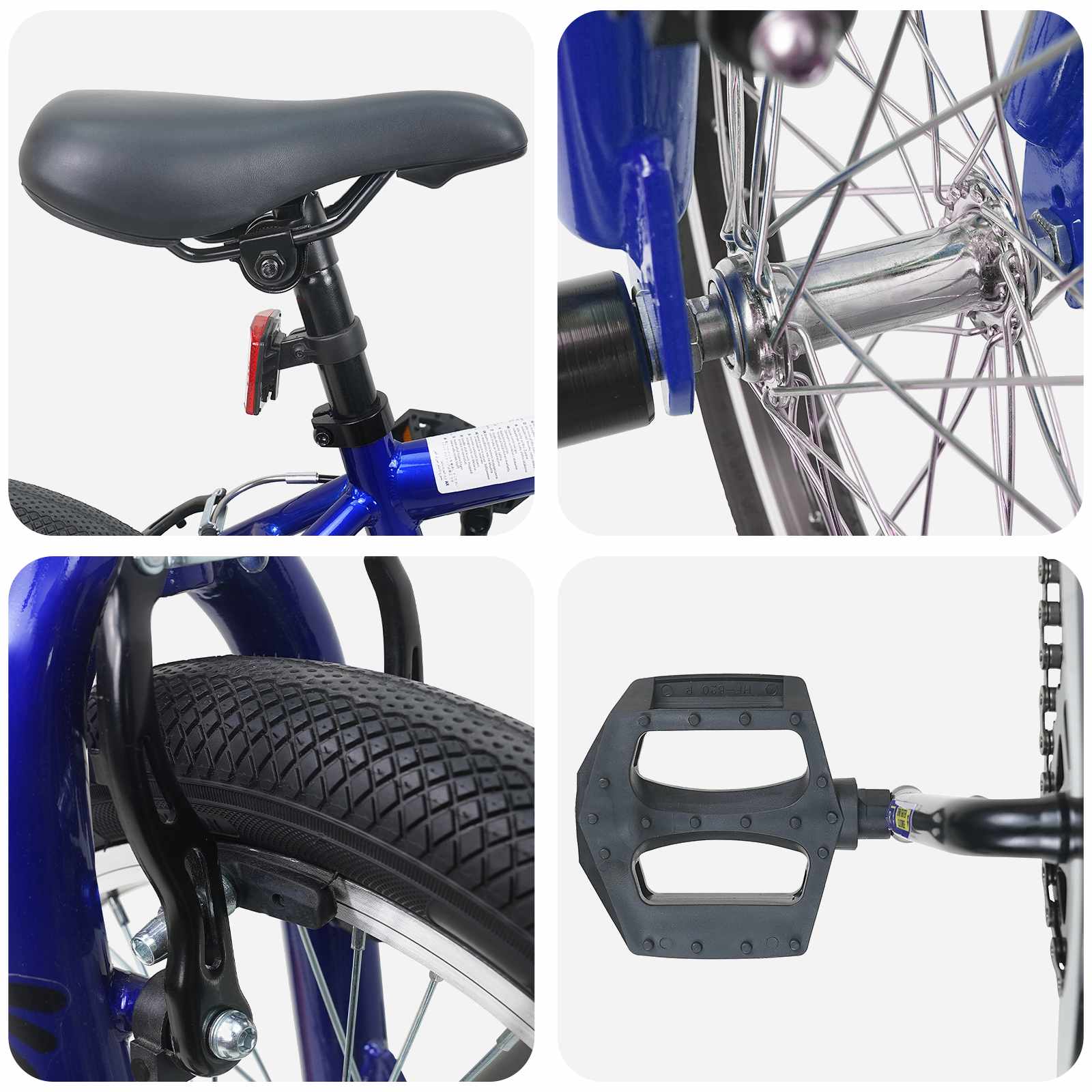 vidaXL BMX Rad 18 Zoll für 7-10 Jahre alt Dunkelblau