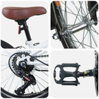 vidaXL Mountainbike 24 Zoll 6-Geschwindigkeit für 8-12 Jahre alt Weiß