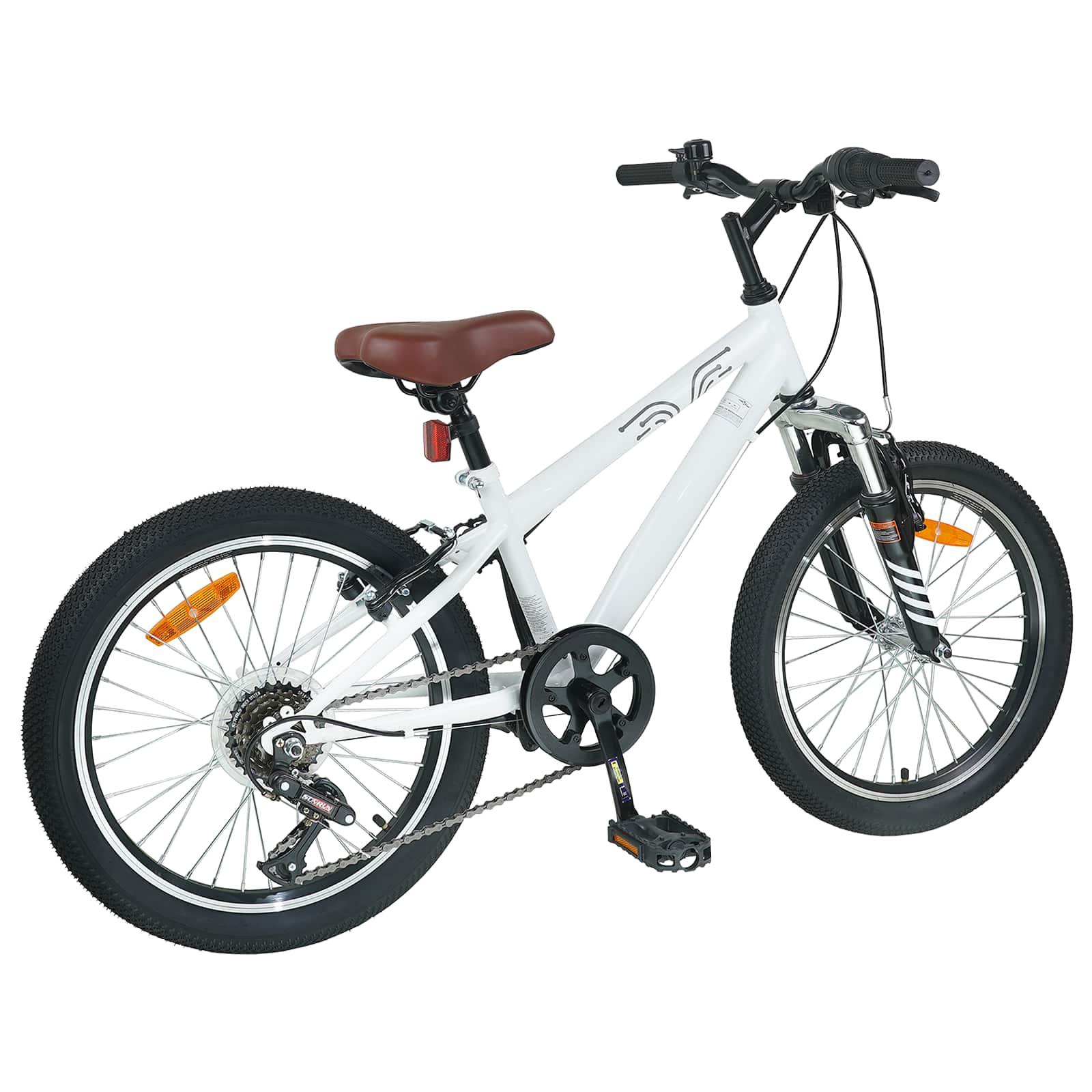 vidaXL Mountainbike 24 Zoll 6-Geschwindigkeit für 8-12 Jahre alt Weiß