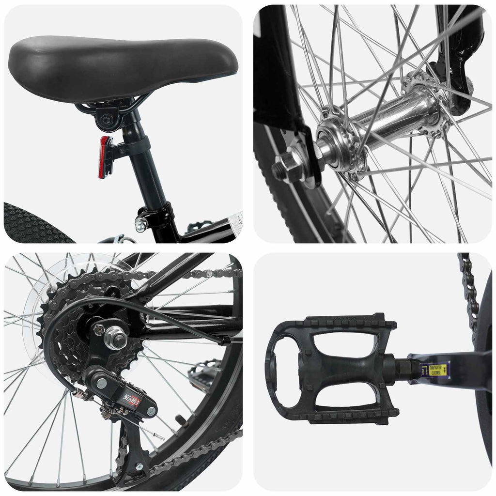 vidaXL Mountainbike 24 Zoll 6-Speed für 8-12 Jahre Schwarz