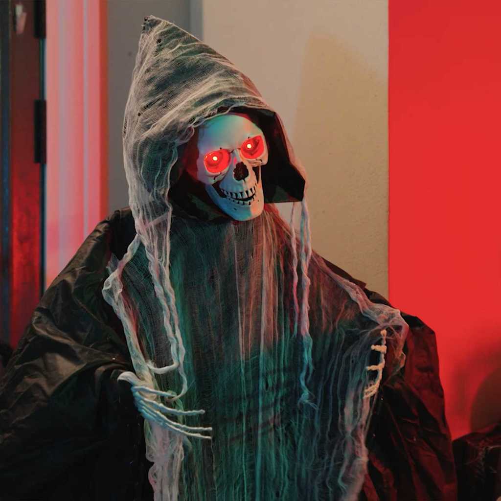 vidaXL Halloween Grim Reaper Schwarz 60 x 60 x 155 cm Polyester