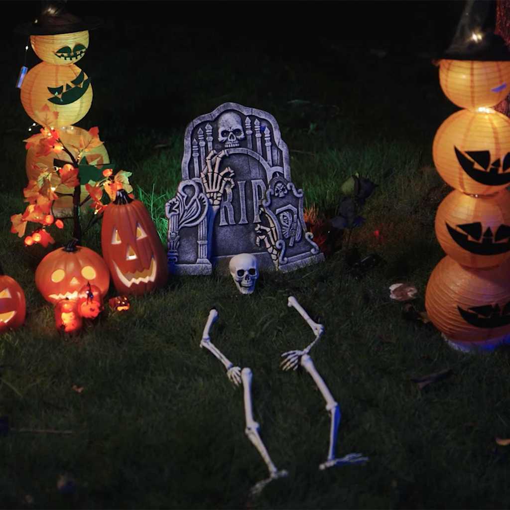 vidaXL Halloween Skelett mit Bodenspitzen Weiß 45,5 x 13 cm